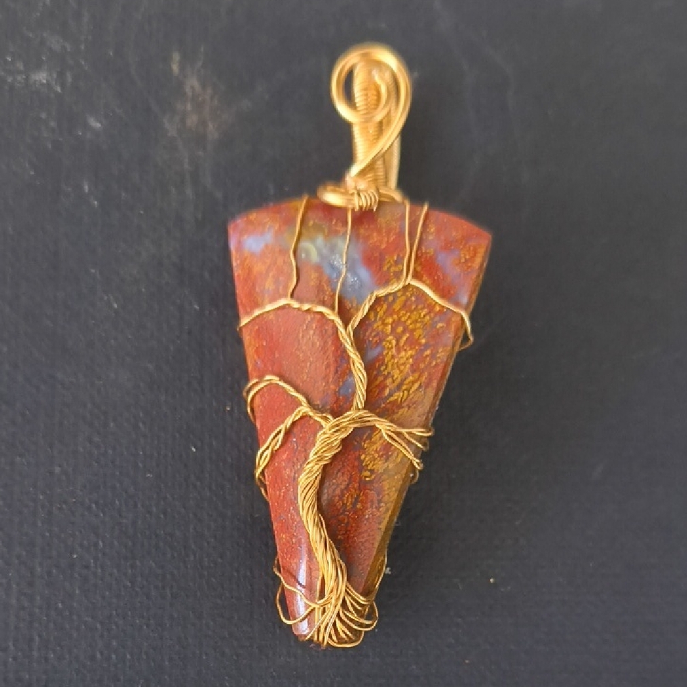 Handcrafted Gold Wire Wrapped Pendant